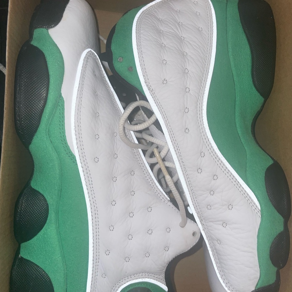 Green and White Sneakers/Jordans/ Almost New

Size: Y7